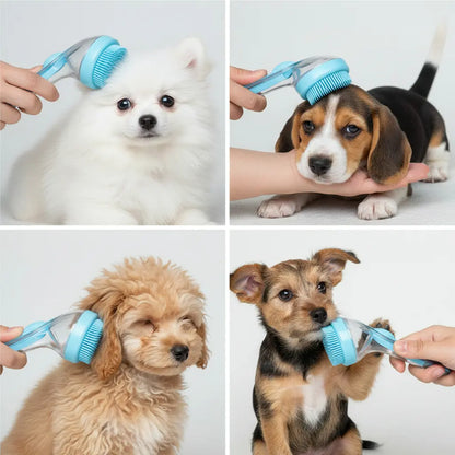 2026 Enhanced 2-In-1 Pet Bath Brush with Integrated Soap Dispenser, Soft Silicone Grooming and Shedding Comb for Dogs and Cats, Gentle Massage Scrubber for Efficient Bathing and Improved Coat Cleanliness