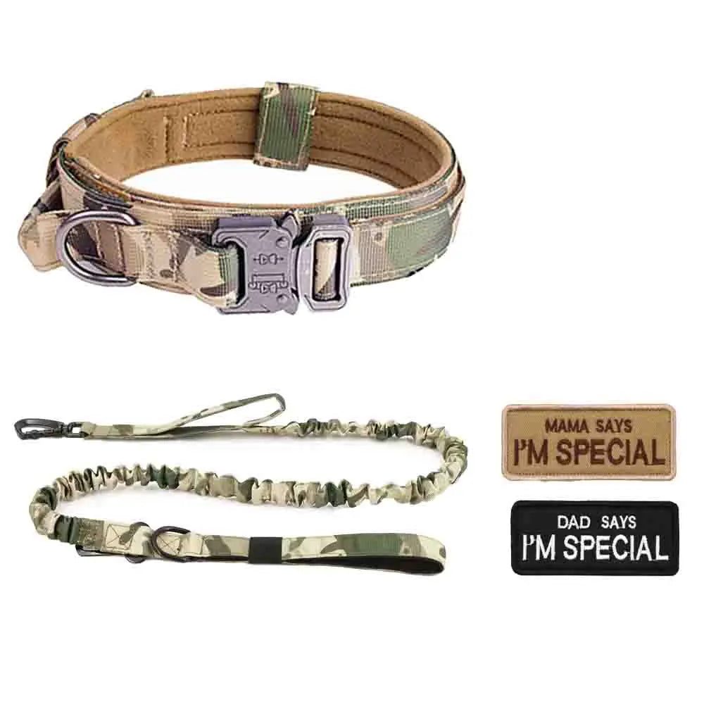 Dog Collar Leash Set for Medium to Large Dogs #Summerwins #Dealsforyoudays Tactical Dog Collar Dog Leash Outdoorfun Dog Accessories