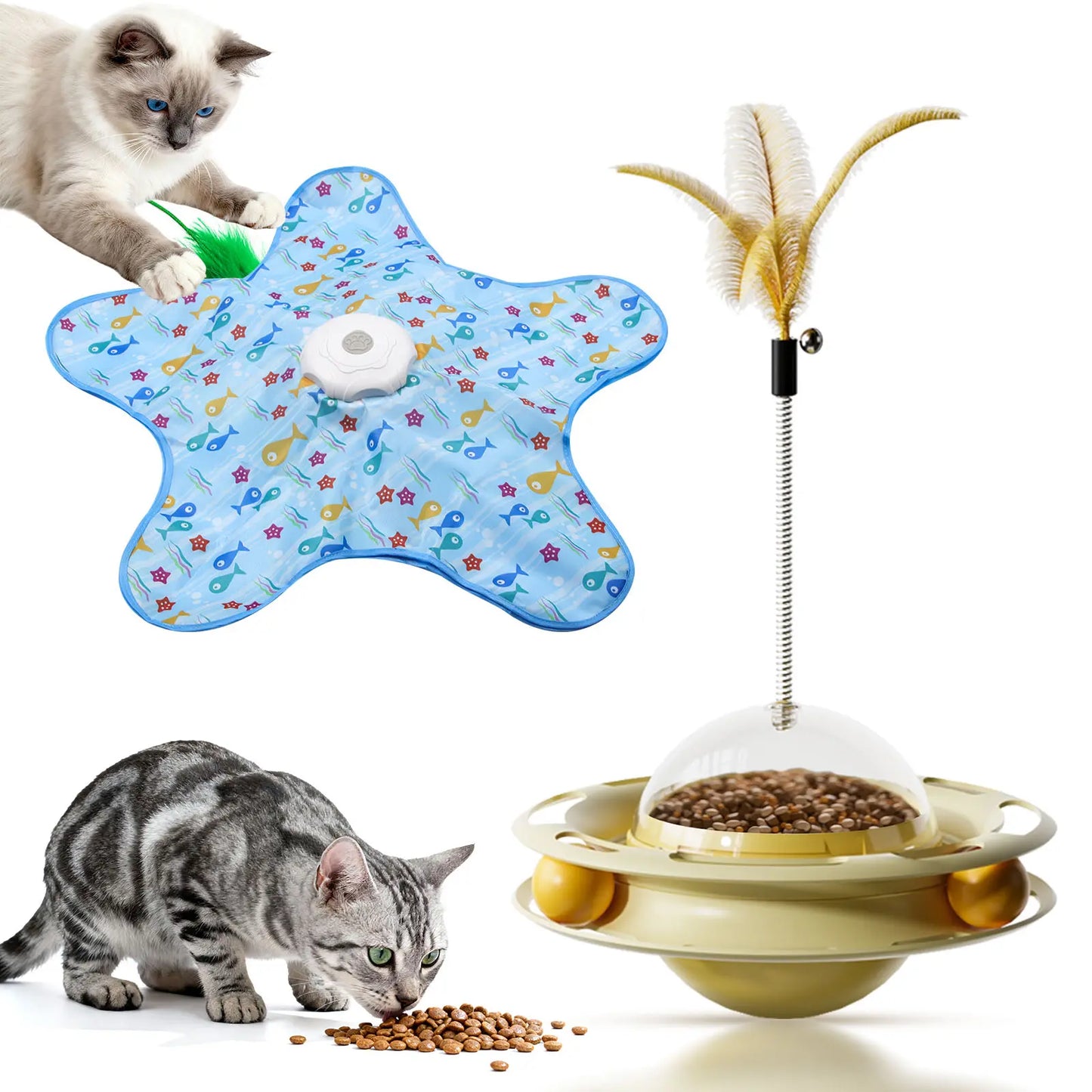 Rechargeable Interactive Feather Hunting Toy for Cats - Automatic Hide and Seek Indoor Exercise and Boredom Relief for All Breeds