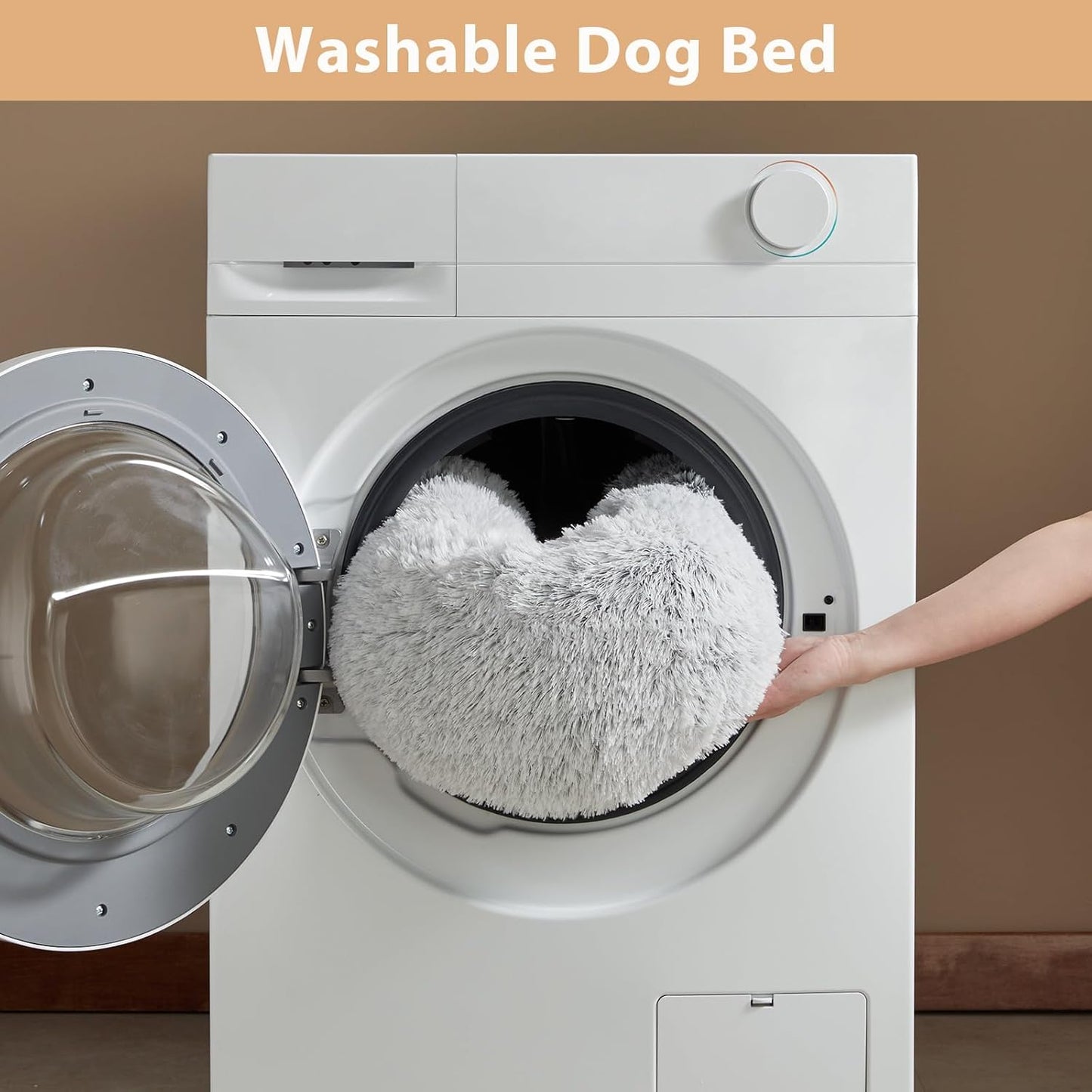Calming Donut Pet Bed – Plush Faux Fur Anti-Anxiety Bed for Small Dogs & Cats