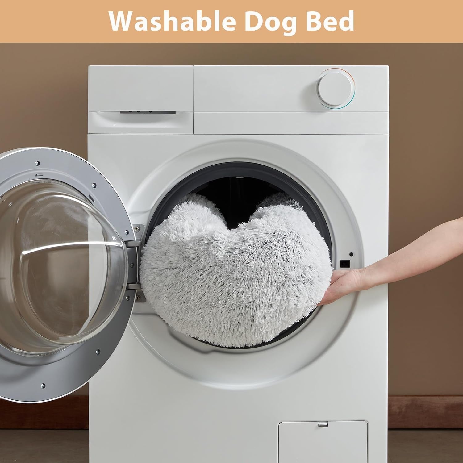 Calming Donut Pet Bed – Plush Faux Fur Anti-Anxiety Bed for Small Dogs & Cats