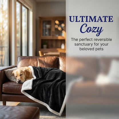 Large Fluffy Fleece Dog Blanket (50"x60") – Soft Washable Couch & Bed Cover