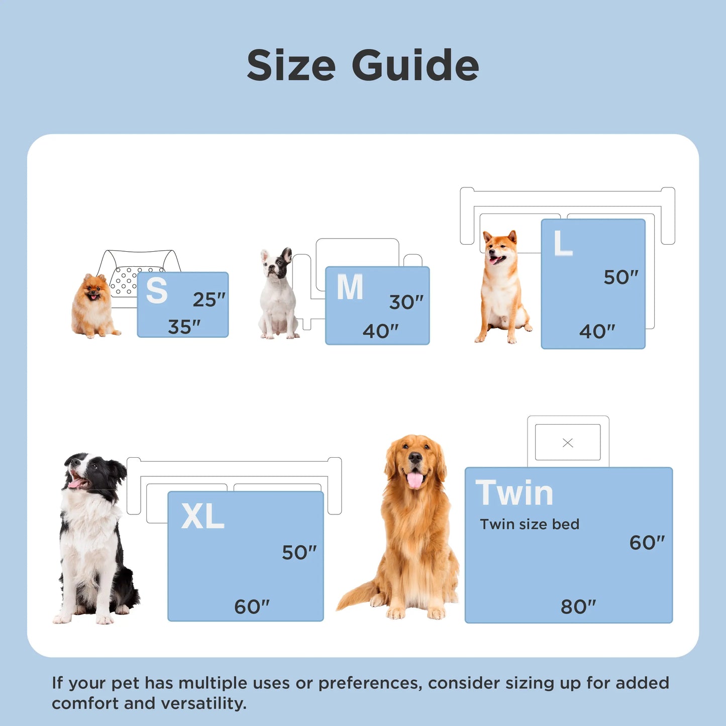 Bedsure Pet Cooling Blanket for Dogs & Cats - Machinewash Easy, Heat Dissipation, Multi-Sizes, Skin-Friendly, Washable Breathable Throw for Couch & Bed