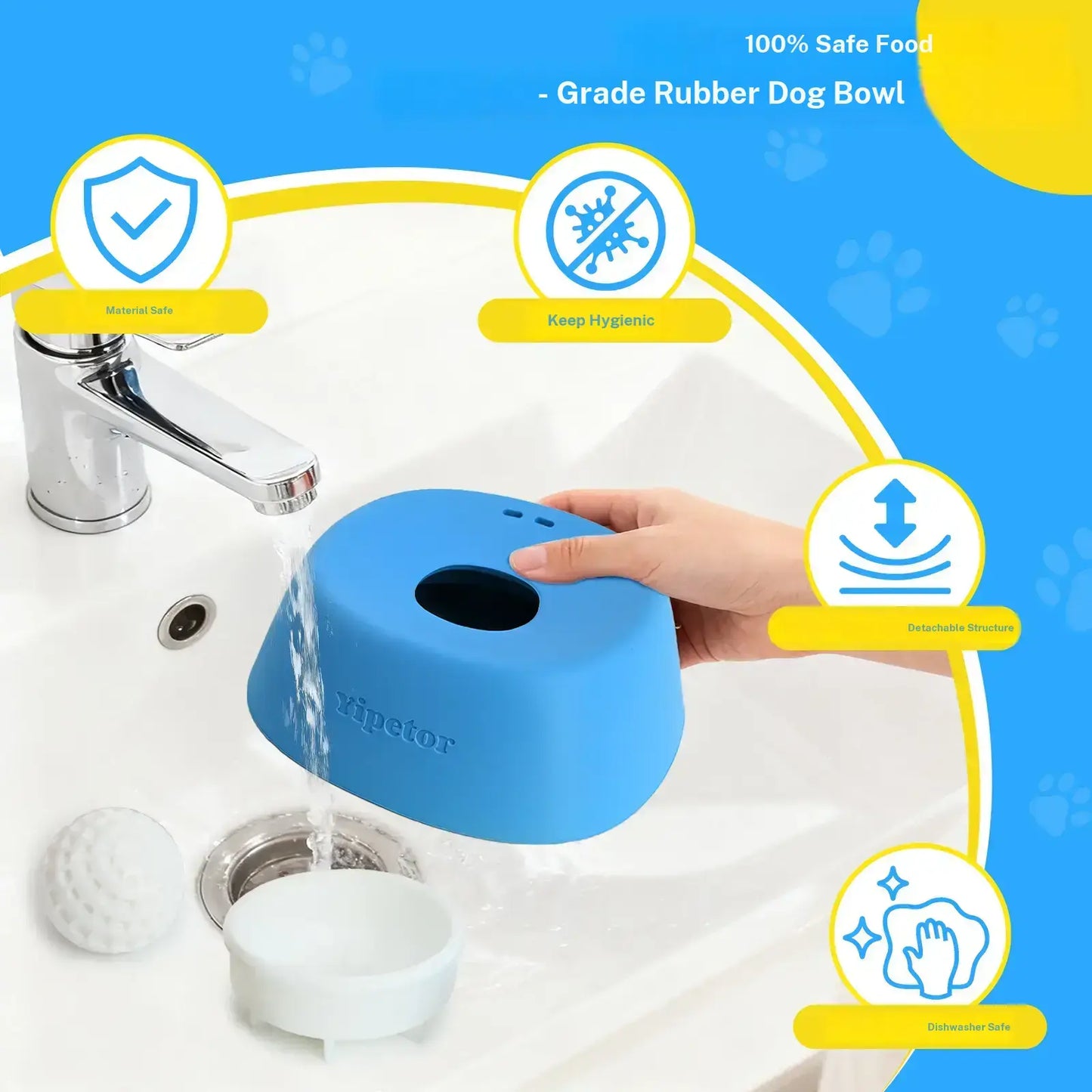 Yipetor Slow Feeder Dog Bowls for Liquid Treat, Free Gift, Buy 2 Get 1 [Built in Rolling Ball] No Spill Bone Broth Dog Licking Bowl, Multi Purpose Puppy Yogurt Feeder Bowl for All Breeds Dietary Supplement/Post Op Nutrition Feeding