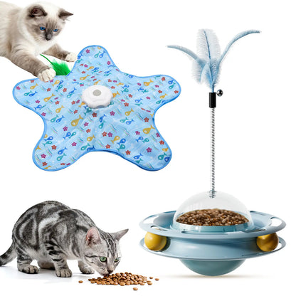 Rechargeable Interactive Feather Hunting Toy for Cats - Automatic Hide and Seek Indoor Exercise and Boredom Relief for All Breeds