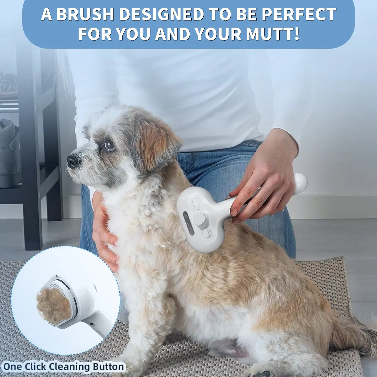 Catpick Pet Spray Grooming Brush – One-Button De-Shedding & Odor Removal Comb