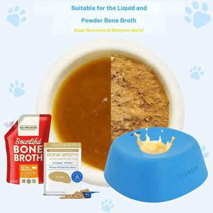 Yipetor Slow Feeder Dog Bowls for Liquid Treat, Free Gift, Buy 2 Get 1 [Built in Rolling Ball] No Spill Bone Broth Dog Licking Bowl, Multi Purpose Puppy Yogurt Feeder Bowl for All Breeds Dietary Supplement/Post Op Nutrition Feeding