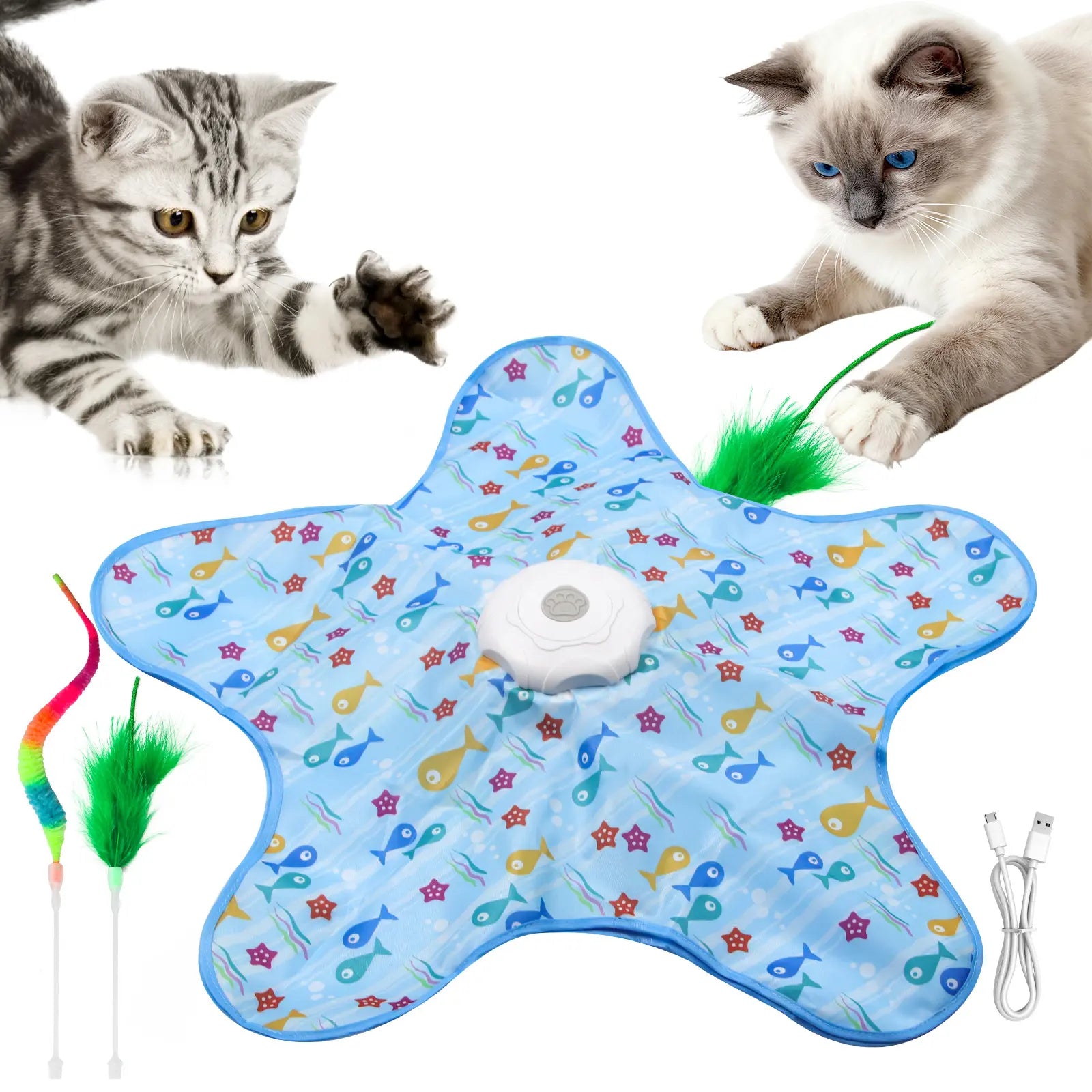 Rechargeable Interactive Feather Hunting Toy for Cats - Automatic Hide and Seek Indoor Exercise and Boredom Relief for All Breeds