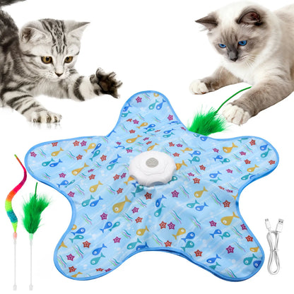 Rechargeable Interactive Feather Hunting Toy for Cats - Automatic Hide and Seek Indoor Exercise and Boredom Relief for All Breeds