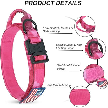 Dog Collar Leash Set for Medium to Large Dogs #Summerwins #Dealsforyoudays Tactical Dog Collar Dog Leash Outdoorfun Dog Accessories