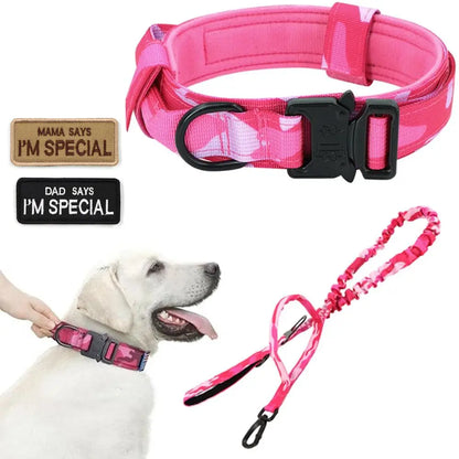 Dog Collar Leash Set for Medium to Large Dogs #Summerwins #Dealsforyoudays Tactical Dog Collar Dog Leash Outdoorfun Dog Accessories
