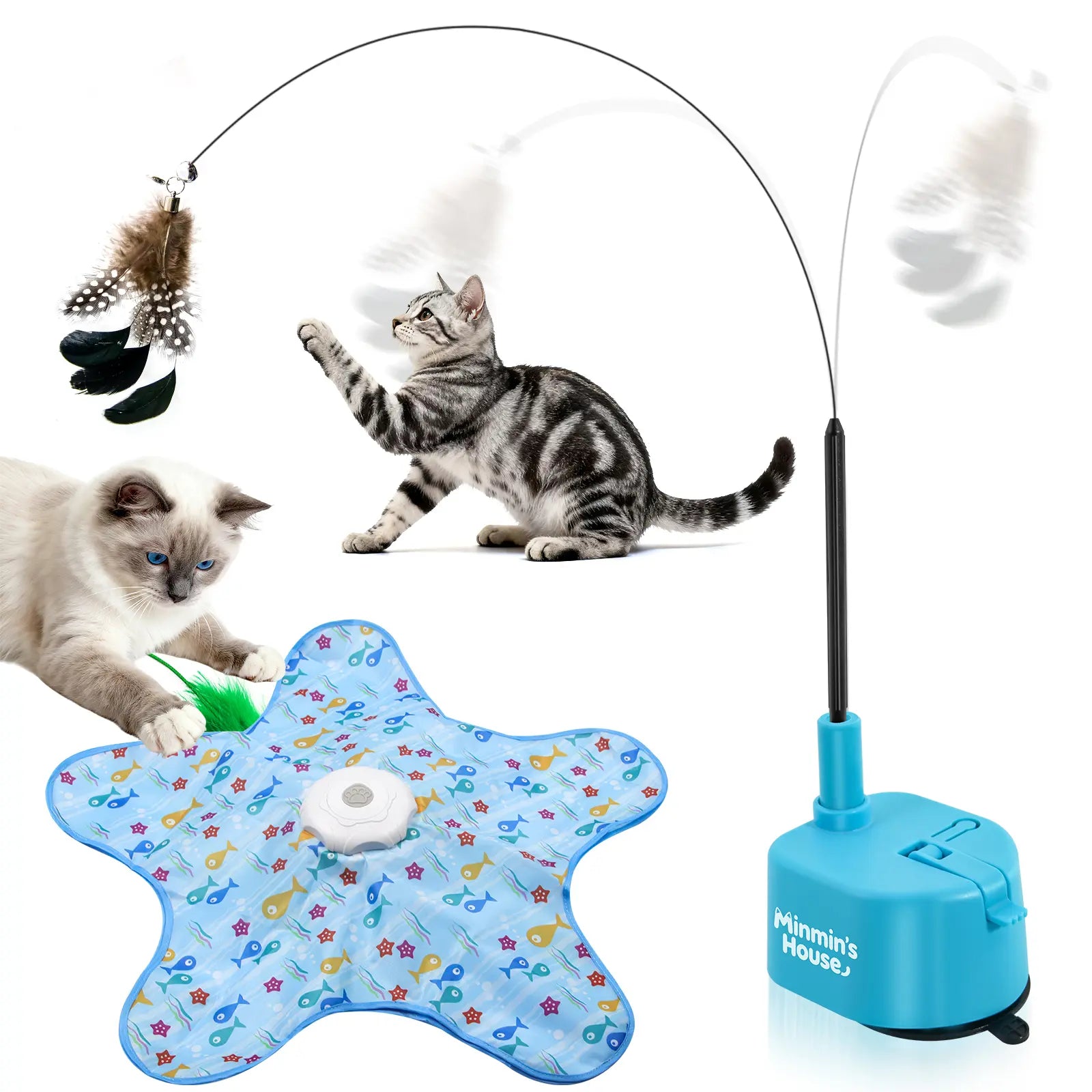 Rechargeable Interactive Feather Hunting Toy for Cats - Automatic Hide and Seek Indoor Exercise and Boredom Relief for All Breeds