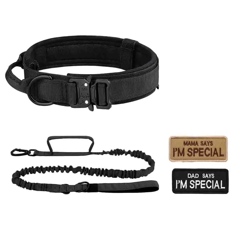 Dog Collar Leash Set for Medium to Large Dogs #Summerwins #Dealsforyoudays Tactical Dog Collar Dog Leash Outdoorfun Dog Accessories